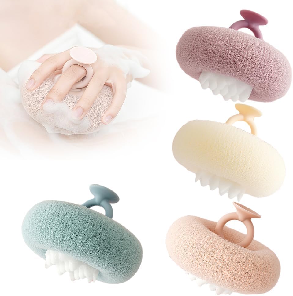 Super Soft Sunflower Suction Cup Bath Ball, 2-in-1 Shower Scrubber Sponge for Body, Upgraded Sponge Mesh Pouf Bath Ball, Magic Exfoliating Bath Sponge Beauty and Personal Care anykill