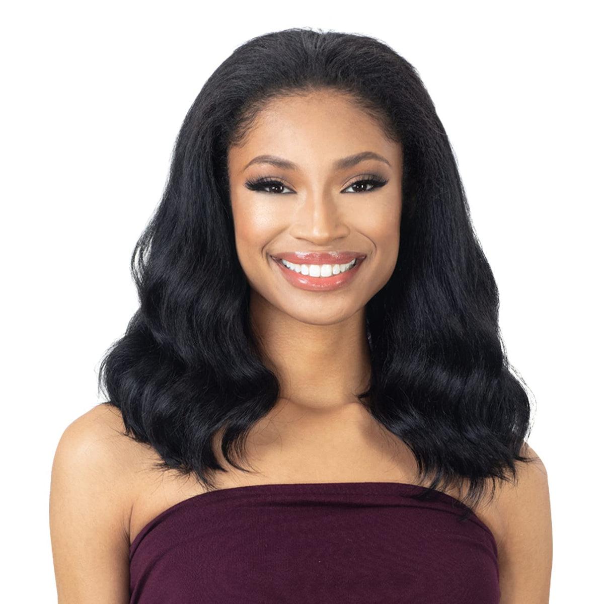FREE TRESS EQUAL Half Wig Drawstring Full Cap Natural Me Natural Pressed Waves (1)