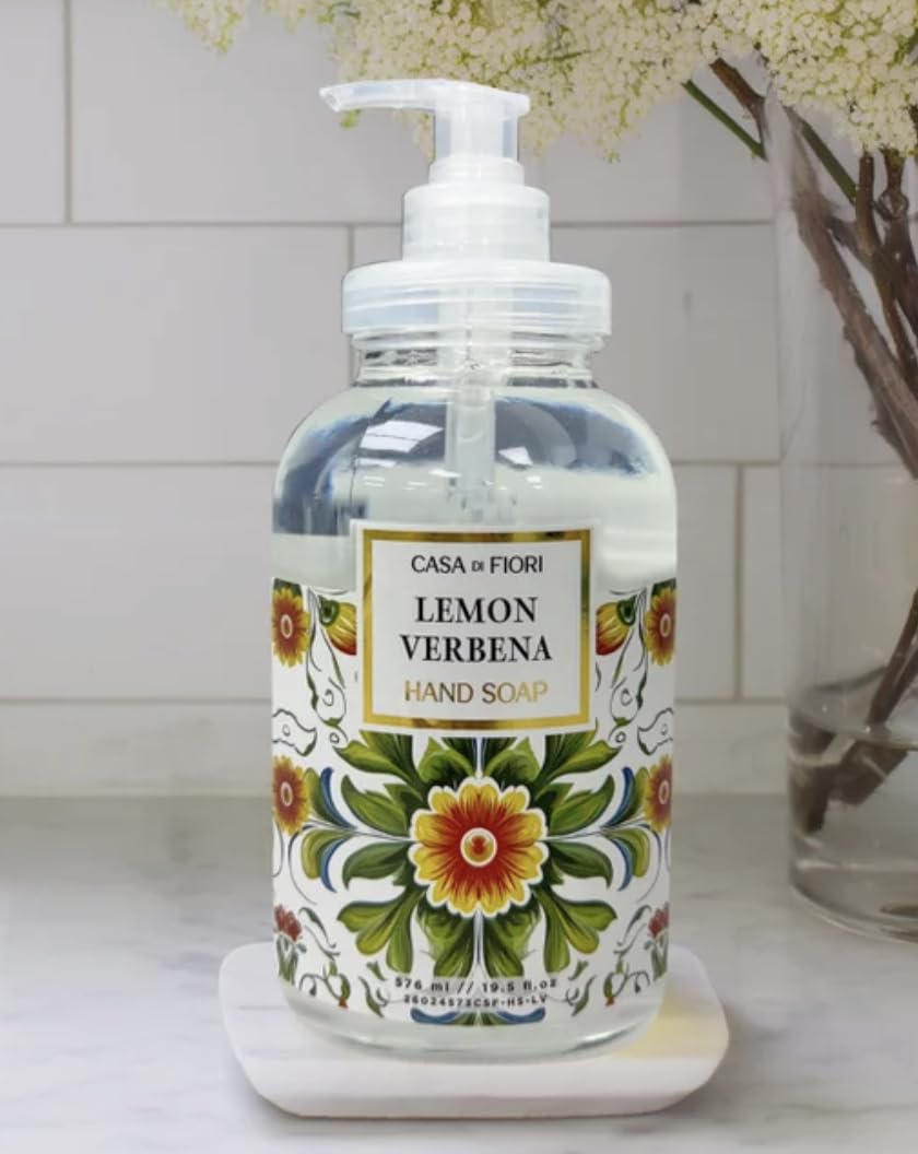 Home and Body Company Hand Soap, Casa Di Fiori Collection - 19.5 fl oz Glass Bottles (Lemon Verbena)