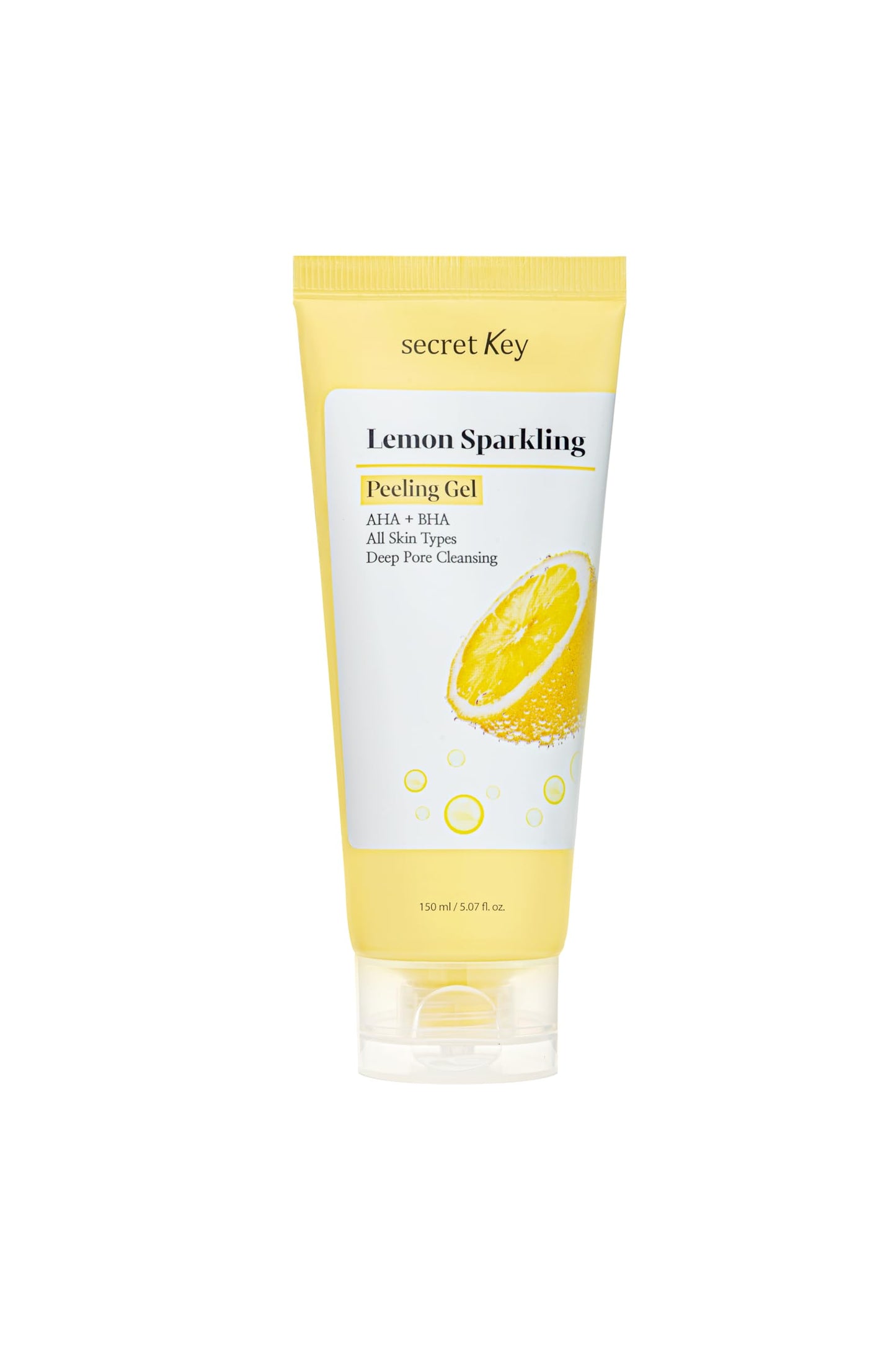 SECRETKEY Lemon Sparkling Peeling Gel, Lemon Extract with AHA & BHA, Gentle Exfoliator for Radiant, Smooth-Looking Skin, Helps Refine Pores and Uneven Beauty & Personal Care Secret Key