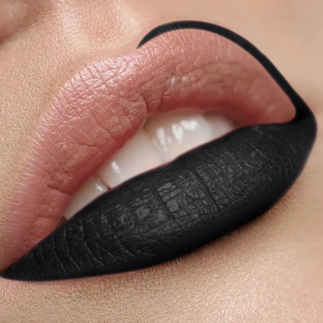 By The Clique Premium Long Lasting Black Matte Lip Liner and Face Pencil | Noche Bella | Goth Liner and Full Lip Coverage | Halloween | Mime Beauty & Personal Care By The Clique