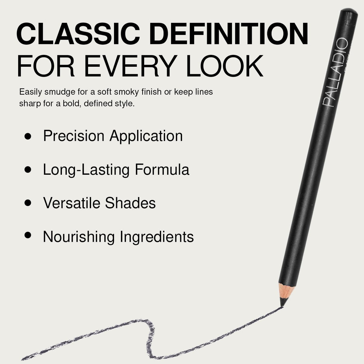 Palladio Wooden Eyeliner Pencil, Thin Pencil Shape, Easy Application, Firm yet Smooth Formula, Perfectly Outlined Eyes, Contour and Line, Long Beauty & Personal Care Palladio