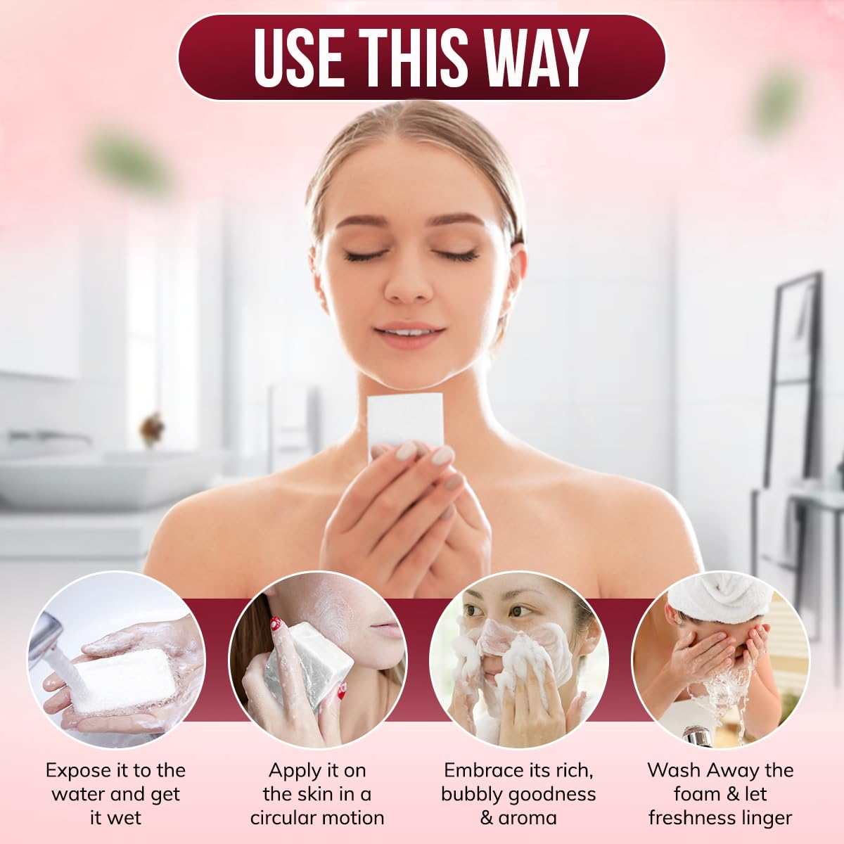 Reshma Beauty Rosemary Soap, Infused with Rosemary Oil and Olive Oil, Anti-Aging Face & Body Soap Bar, Suitable for Normal to Dry Skin, Calming Beauty & Personal Care Reshma Beauty