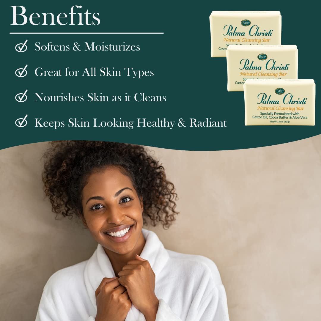 Baar Palma Christi (Castor Oil) Natural Cleansing Bar Soap, 3 bar set Beauty & Personal Care Baar