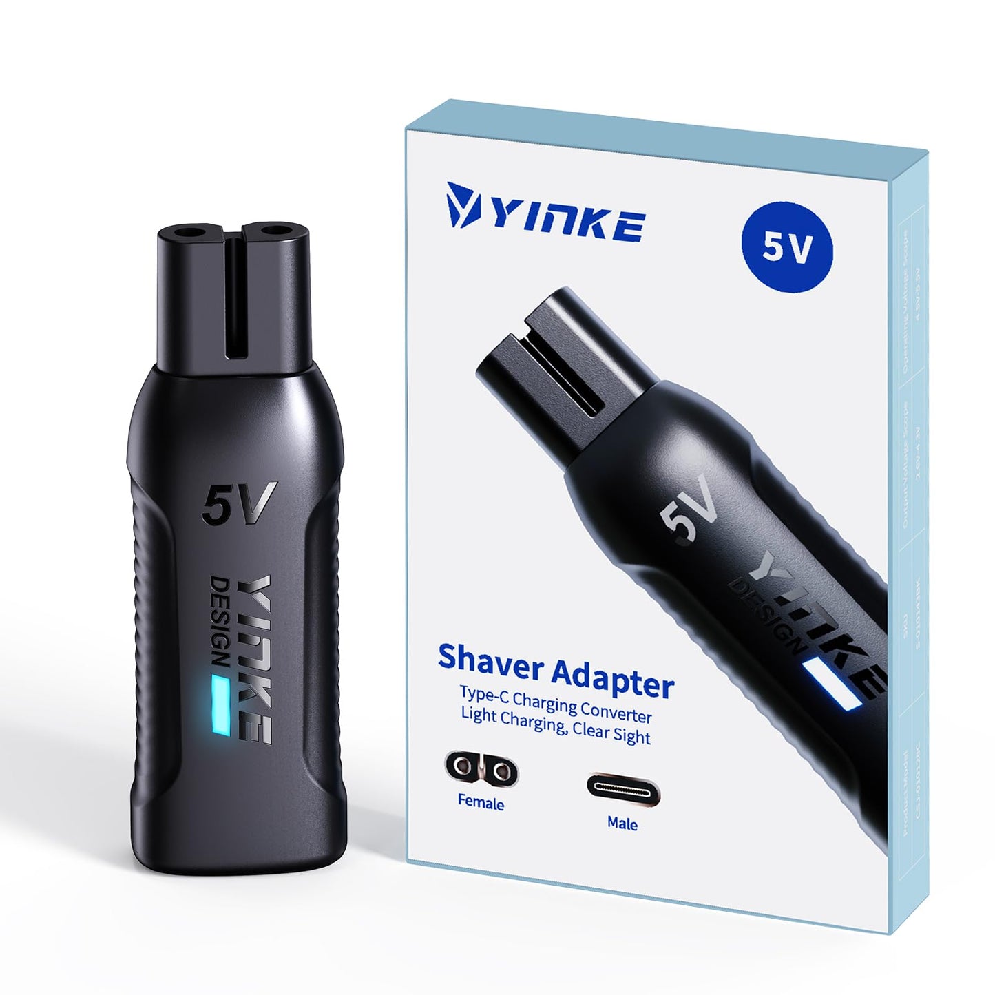 5V Mini Type-C Shaver Adapter Charger Converter for Philips Oneblade QP1924/QP2724/QP2834/QP4530/MG Series with Charging Indicator, USB-C Electric Beauty and Personal Care YinkeVibe