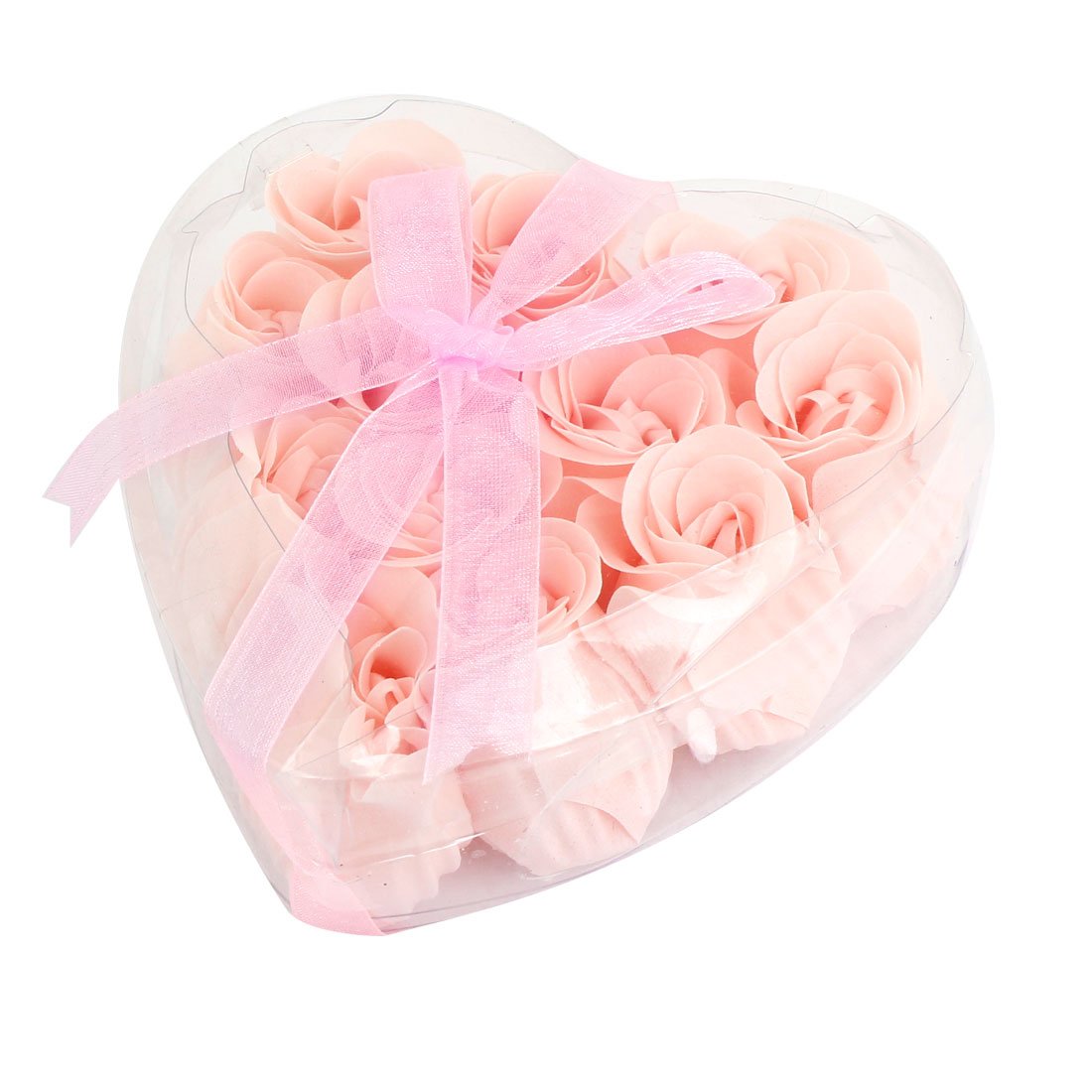 Ruilogod Heart Style Box Rose Scented Bath Petals 12 Pcs Pink Clear (id: 694 81c c55 1bf ee7 Beauty and Personal Care Ruilogod