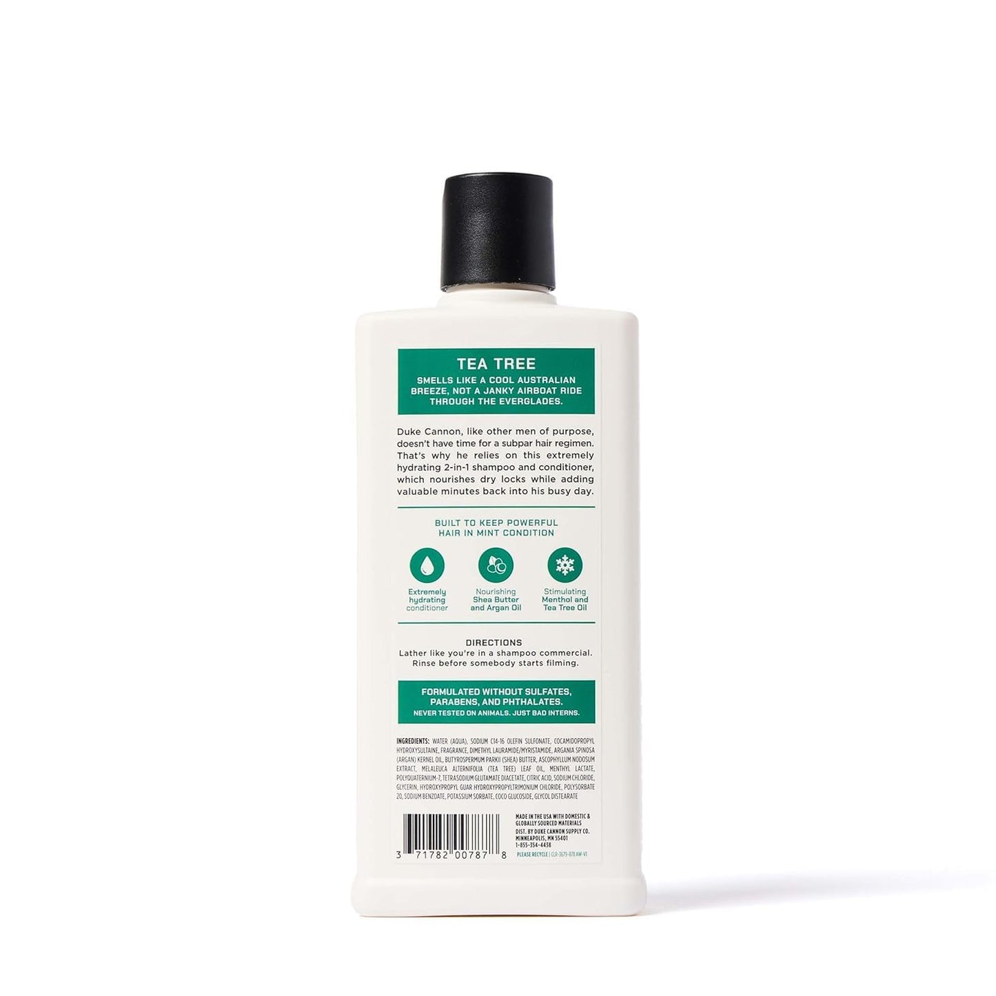 Duke Cannon Supply Co. Tea Tree 2-in-1 Shampoo and Conditioner for Men - 14 fl oz - Fresh Mint + Eucalyptus Scent - Made with Tea Tree Oil & Menthol Beauty & Personal Care Duke Cannon Supply Co.