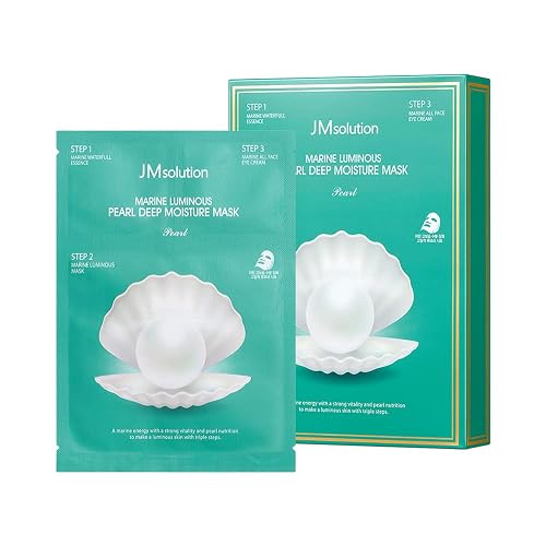 JMsolution Marine Luminous Pearl 3 Step Moisture Mask Plus (10 Sets) | Essence + Sheet Mask + Cream | Hydrating & Radiance Korean Skincare Set | Beauty & Personal Care JMsolution