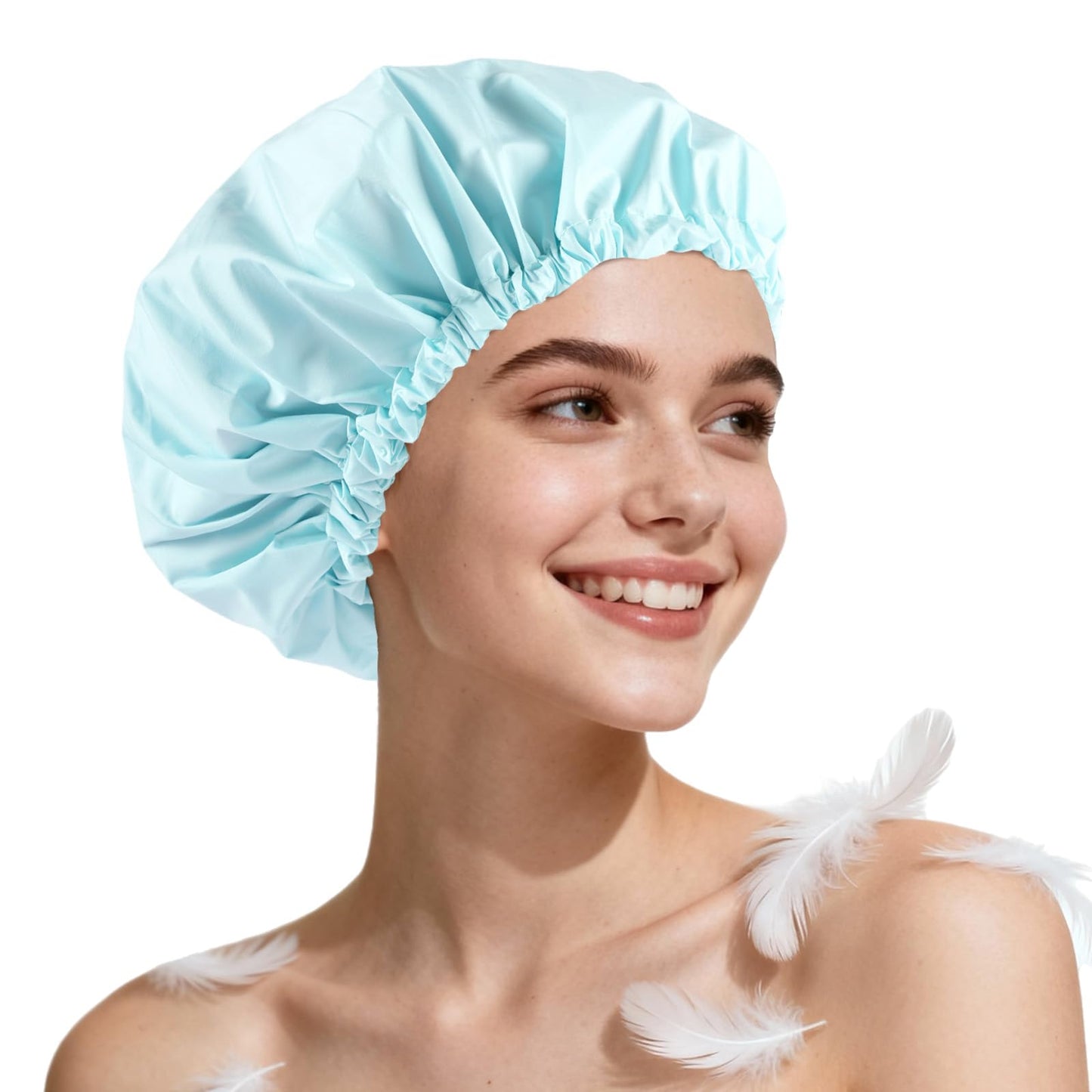Years Calm Shower Cap for Women Waterproof Reusable - 27g Ultra Lightweight Double-Layer Shower Bonnet, Secure Fit for Long, Curly Hair, Travel & Spa Beauty and Personal Care Years calm