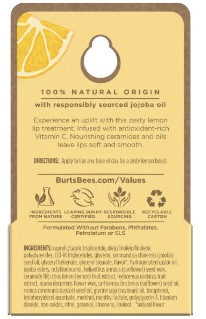Burt's Bees 100% Natural Origin Lip Treatment with Sea Minerals Sweet Mint (Lemon Sorbet) - Hydrating, Moisturizing, Nourishing, Uplifting Lip Balm Beauty & Personal Care Burt's Bees