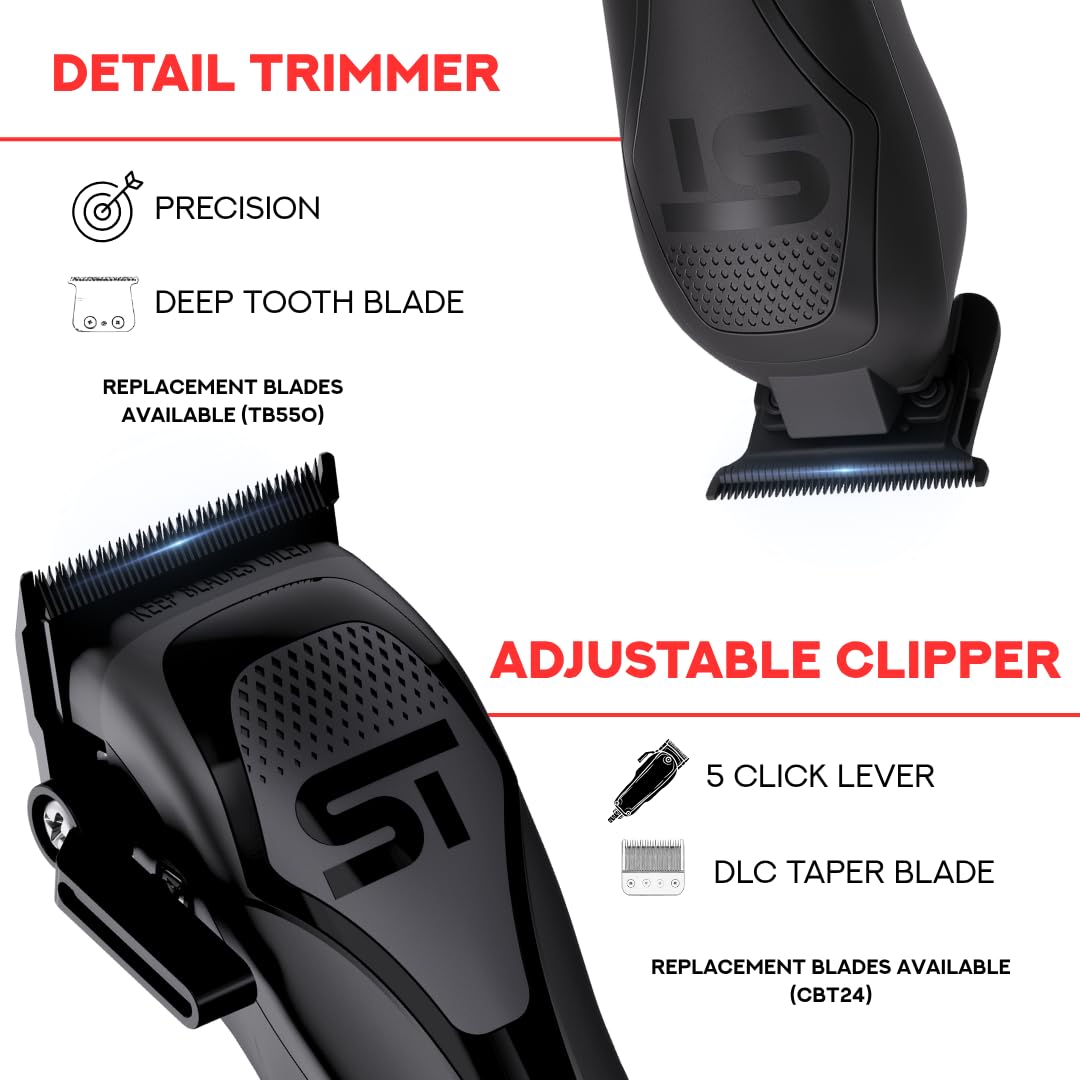 Supreme Trimmer Darkstar 72 Clipper, Trimmer & Darkstar Foil Shaver Set with Magnetic Vector Motor - 180 Min Run Time, 9000 RPM Professional Hair Beauty and Personal Care Supreme Trimmer