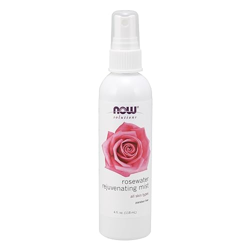 NOW Solutions Rosewater Rejuvenating Mist, Hydration and Rejuvenation Spray for All Skin and Hair Types, 4-Ounce Beauty & Personal Care NOW Foods