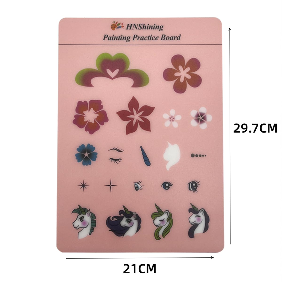 HNShining Face and Body Paint Practice Board With Various Patterns - Reusable Exercise Template and Skill Sheet Beauty & Personal Care HNShining