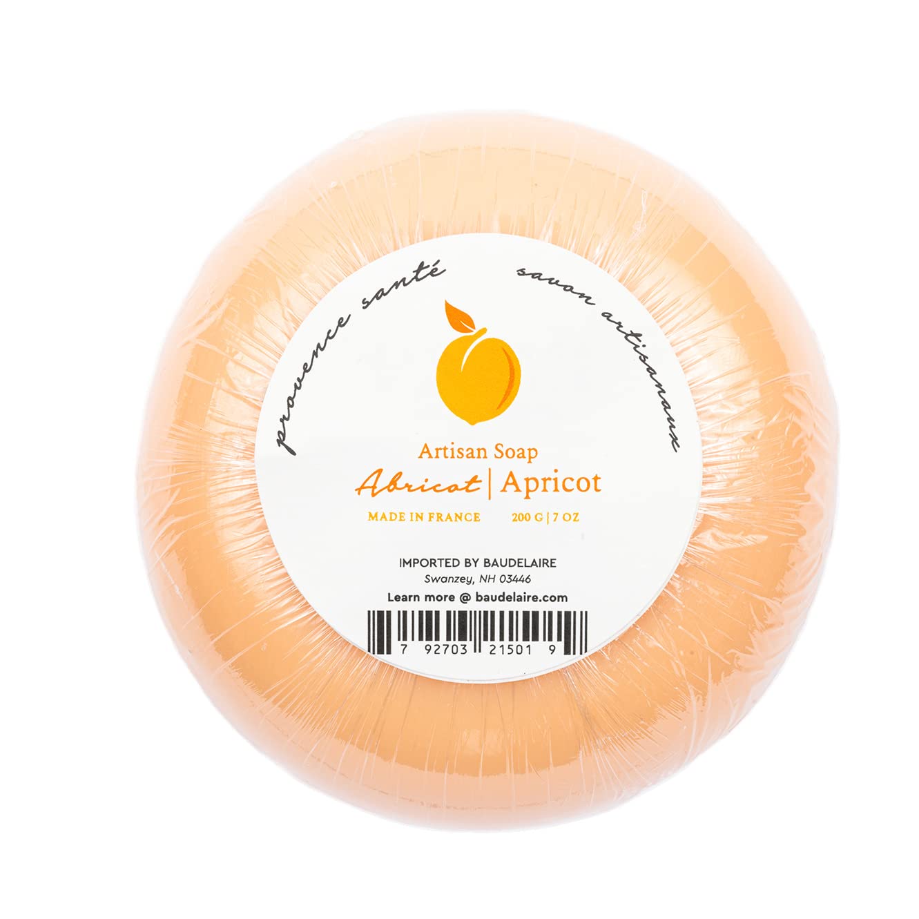 Provence Sante Luxury French Bath Bar - Moisturizing Shea Butter - Triple-milled Apricot Fragrance, 7 oz Made in France Beauty & Personal Care Provence Sante