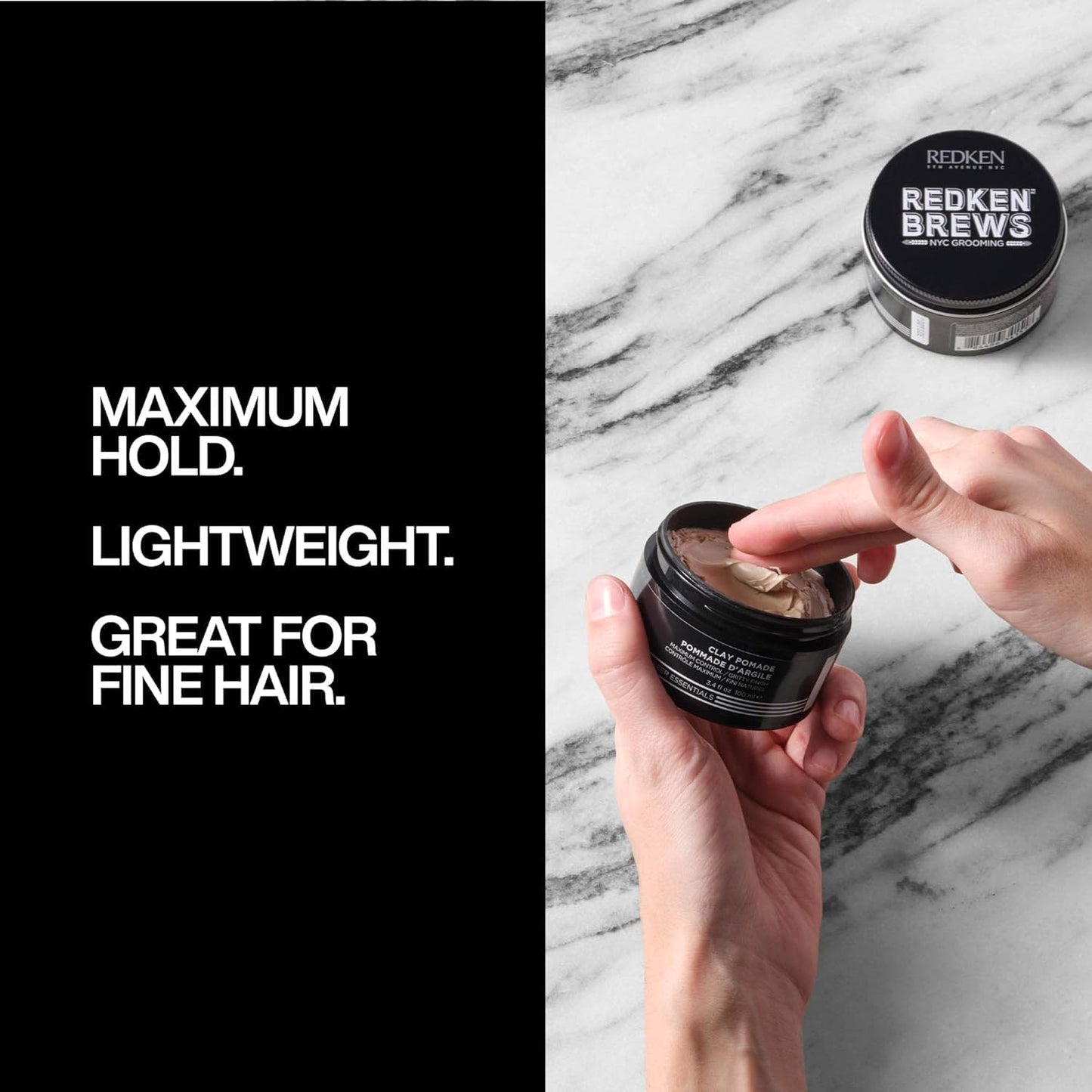 Redken Brews Clay Pomade For Men - Volumizes Fine And Medium Hair With Long-Lasting High Hold and Matte Finish Beauty & Personal Care Redken Brews