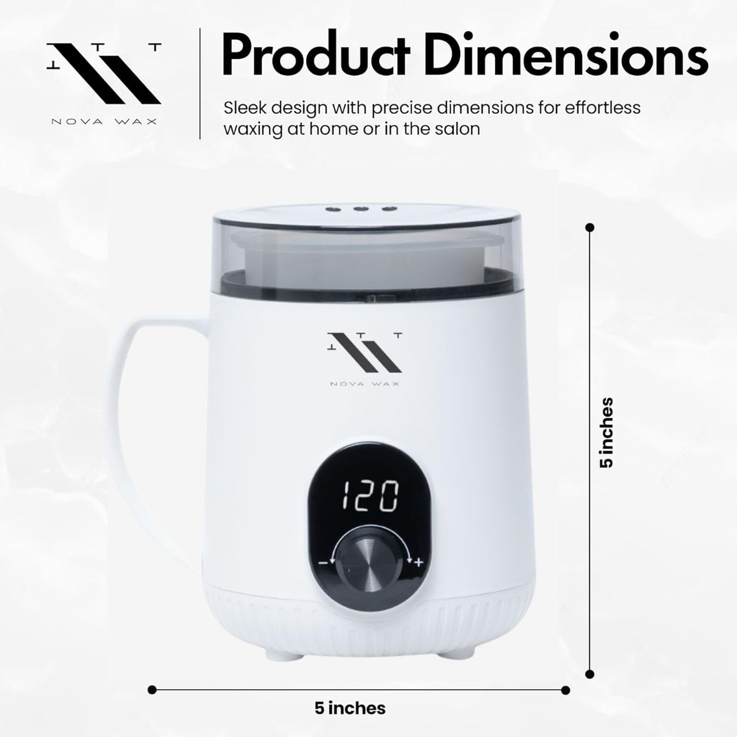 Nova Wax Warmer - White Digital Mini Wax Warmer for Hair Removal 8.4oz / 238g Beauty and Personal Care Nova Wax