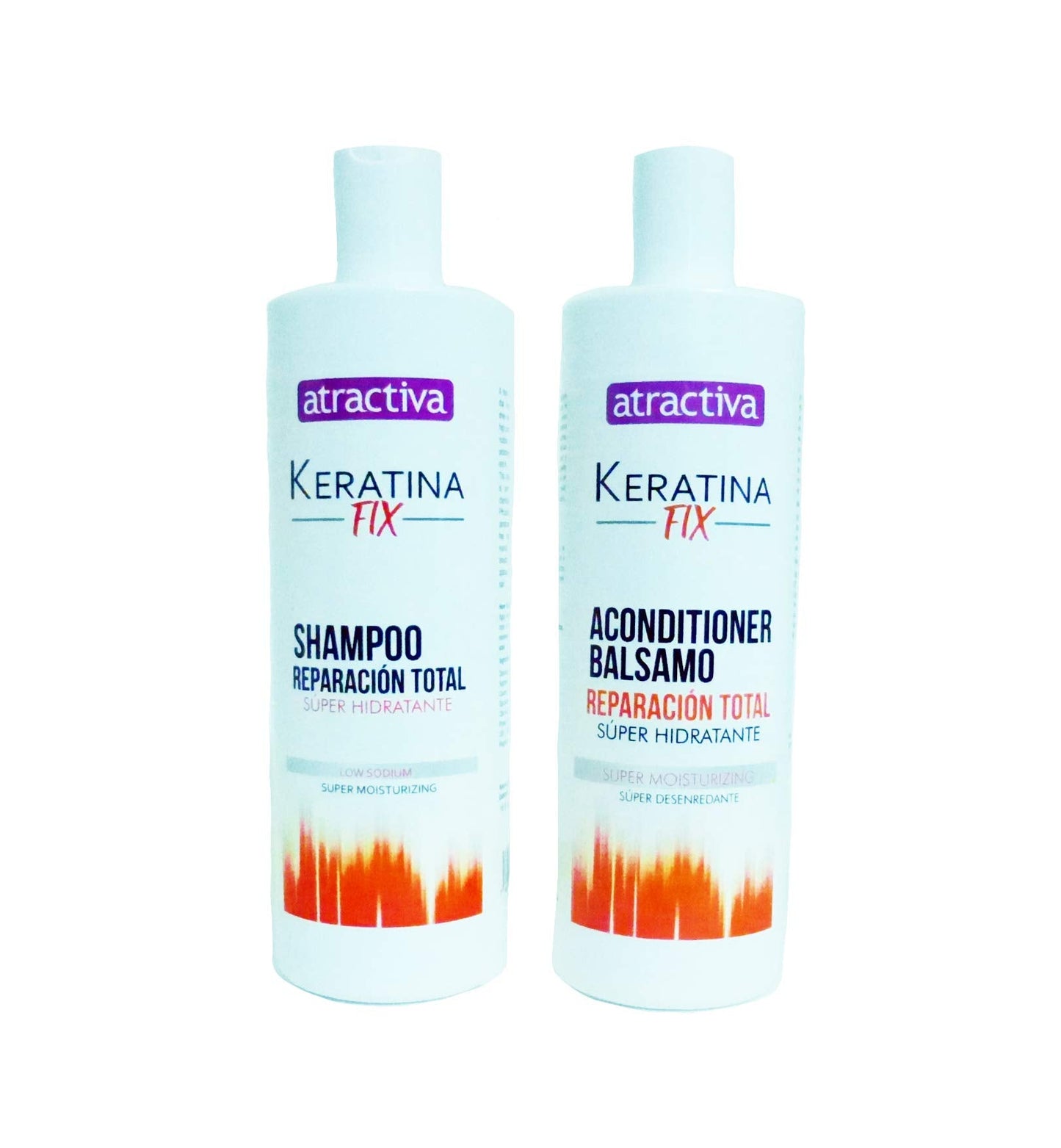 Atractiva Keratina Fix Shampoo y Acondicionador Balsamo Reparacion Total Super Hidratante Set 16 fl. oz. Each Beauty & Personal Care Atractiva Keratina Fix