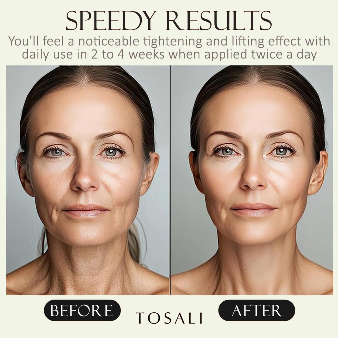 TOSALI Anti Aging Skincare Set - Daily Peeling Mask (6.8 oz), Deep Wrinkle Serum (1.7 fl oz) & Face Cream (1.7 oz) - Hydrating, Brightening, Wrinkle Beauty & Personal Care TOSALI