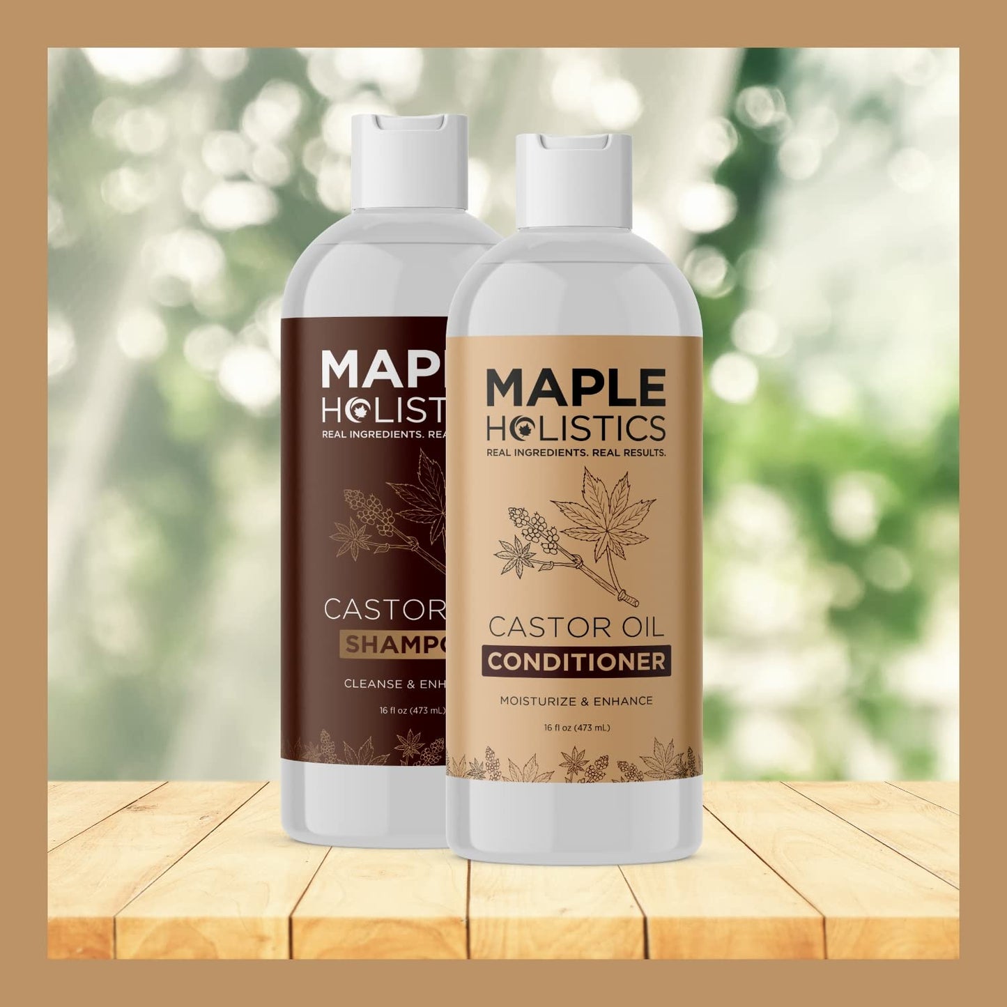 Castor Oil Shampoo and Conditioner Set - Jamaican Black Castor Oil Shampoo and Biotin Collagen Conditioner - Sulfate Free Shampoo and Conditioner Beauty & Personal Care Maple Holistics