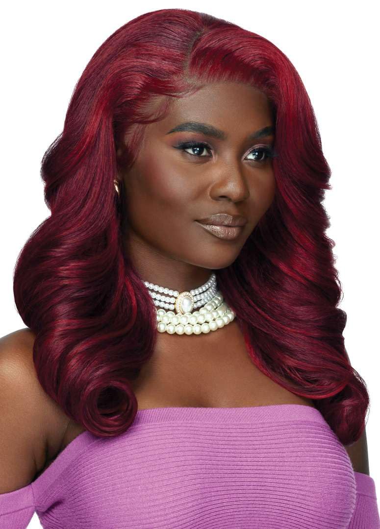 Outre Lace Front Wig - Perfect Hair Line 13X4 - Swoop Series - Swoop 2 (OFF BLACK 1B)