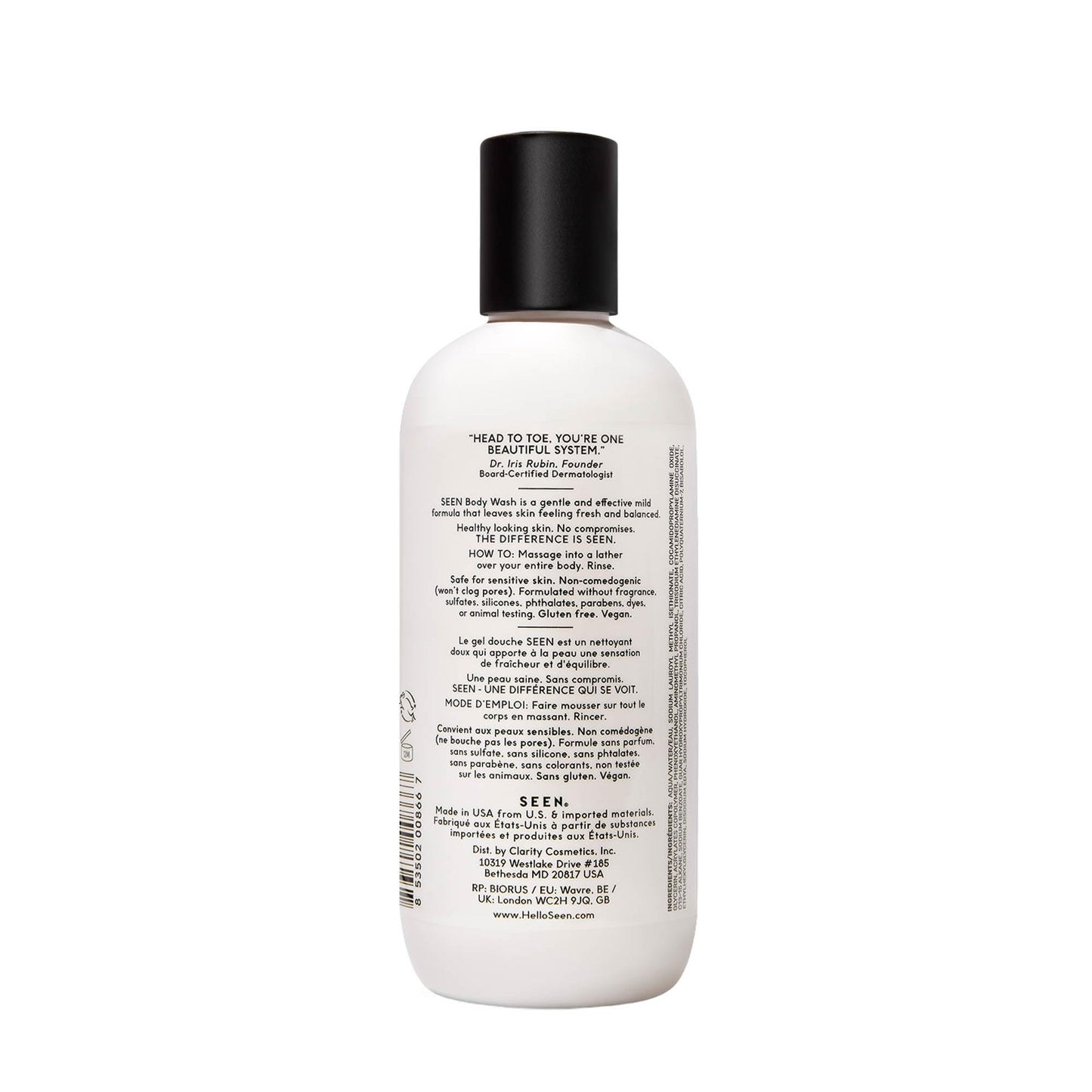 SEEN Body Wash, Fragrance Free - Non-Comedogenic & Non-Irritating Body Wash- Dermatologist-Developed - Safe for Sensitive, Eczema & Acne Prone Skin Beauty & Personal Care SEEN