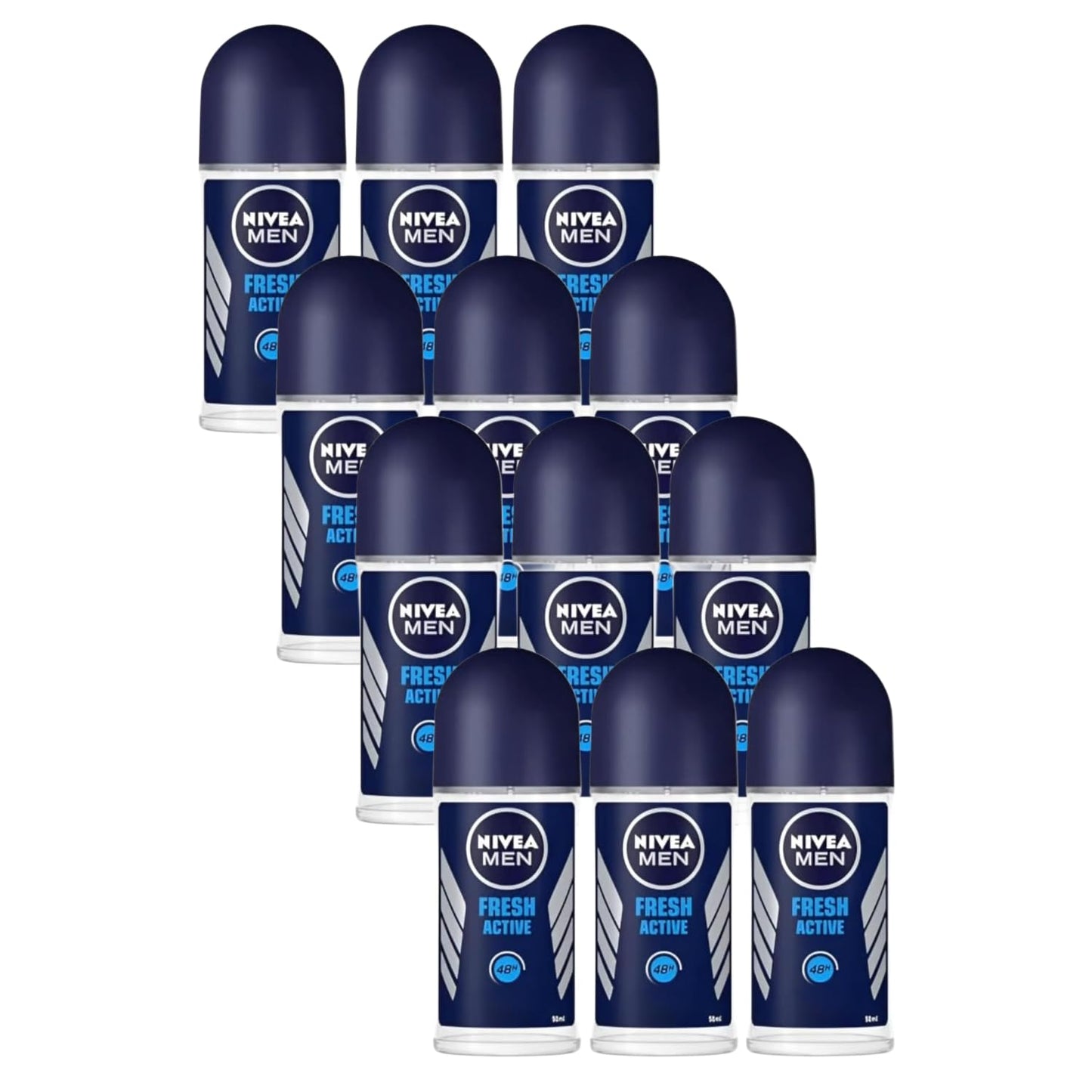 Nivea Men Fresh Active Roll-On Deodorant - 1.69 fl oz - Pack of 12 Beauty and Personal Care NIVEA
