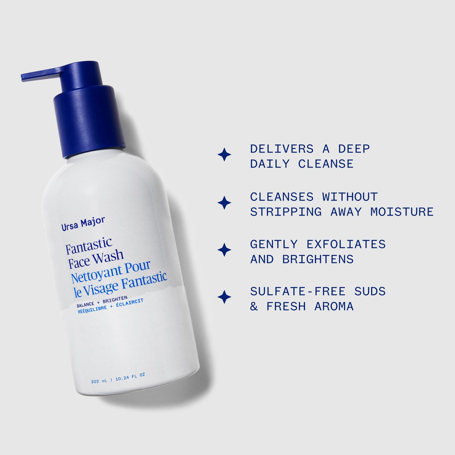 Ursa Major Fantastic Face Wash | Natural, Vegan & Cruelty Free | Daily Foaming Facial Cleanser for Men & Women | 10.24 oz Beauty & Personal Care Ursa Major