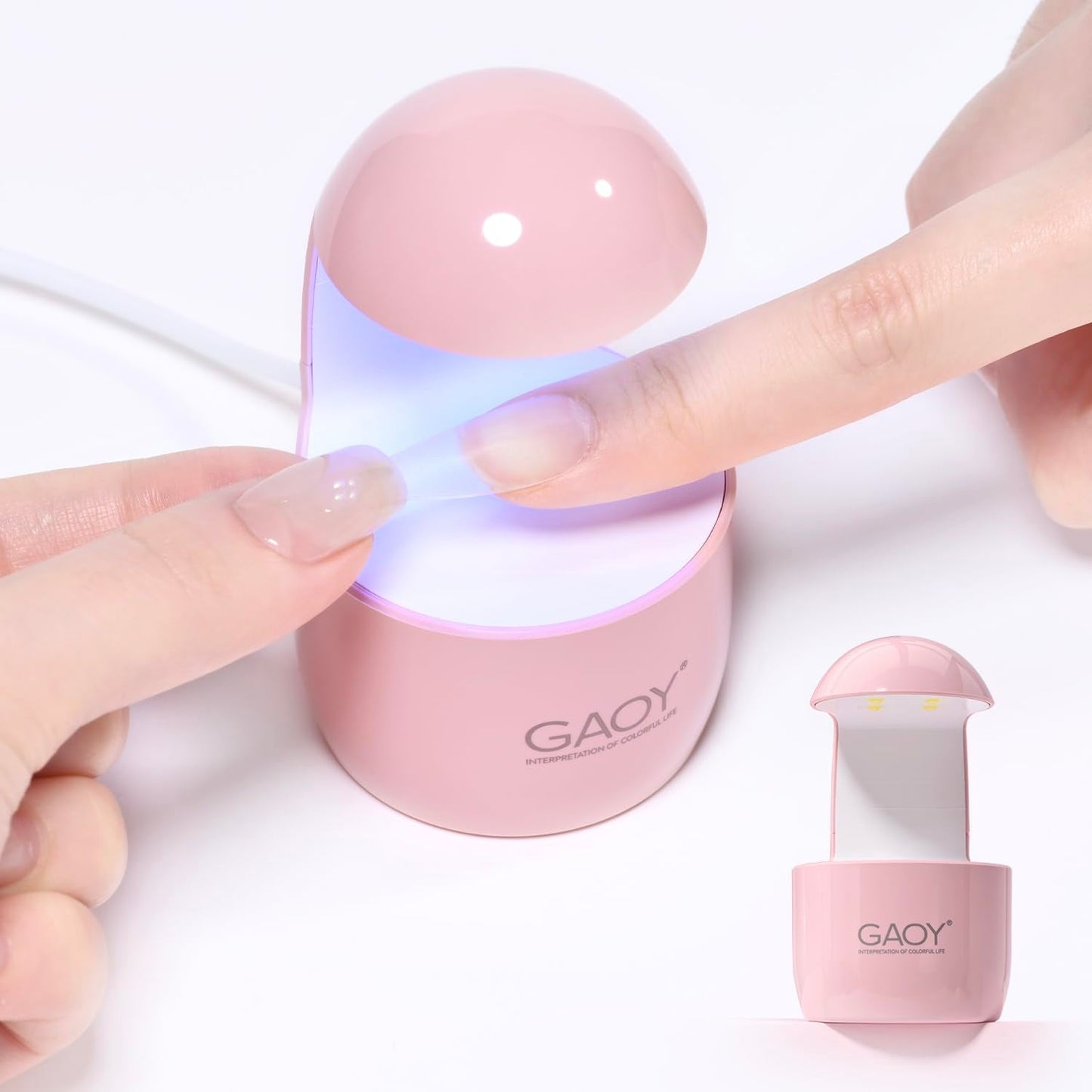 GAOY UV Light for Gel Nails, Small Nail Cure Light, LED Nail Lamp, USB Nail Dryer for Fast Curing, White Beauty and Personal Care GAOY Default Title