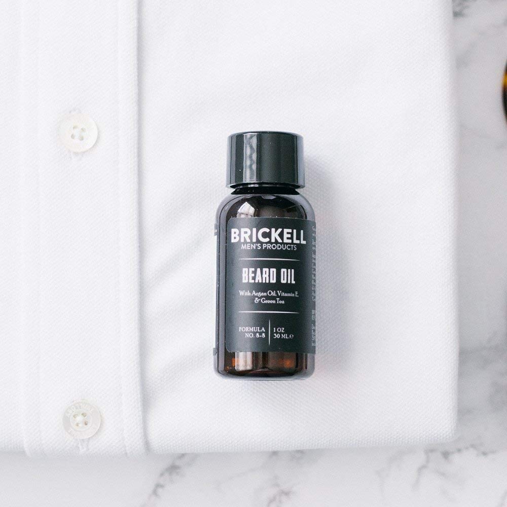 Brickell Men's Beard Oil for Men, Argan and Jojoba Oil to Strengthen and Soften Hair, With Vitamin E, 1 Ounce, Scented Beauty and Personal Care Brickell Men's Products