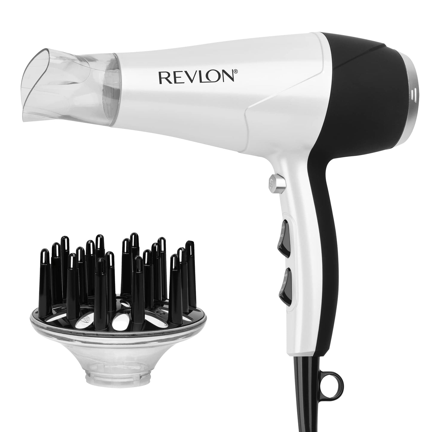 REVLON Volume Booster, Hair Dryer with Curl Enhancing Diffuser | Increase Volume, Decrease Frizz and Damage, Fast Drying, 1875 Watts (White) Beauty & Personal Care REVLON