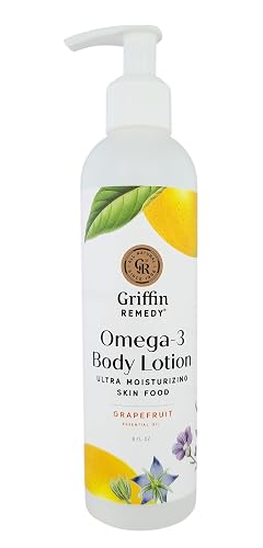Griffin Remedy Omega-3 Body Lotion-Grapefruit Essential Oils and Organic MSM, Ultra Moisturizing, All Natural, Paraben Free, Sulfate Free 8 fl oz Beauty & Personal Care Griffin Remedy