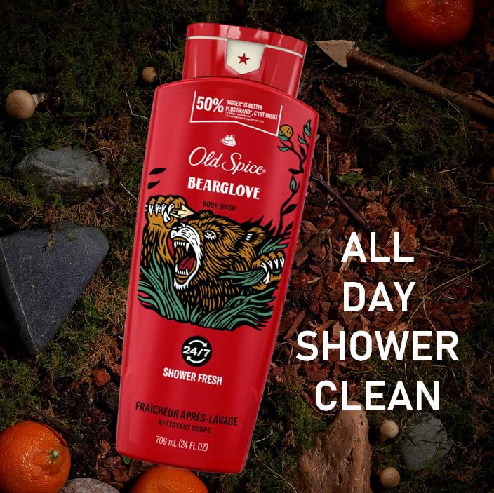 24 oz Bearglove Body Wash for Men, 24/7 Shower Clean by Old Spice Beauty & Personal Care Old Spice