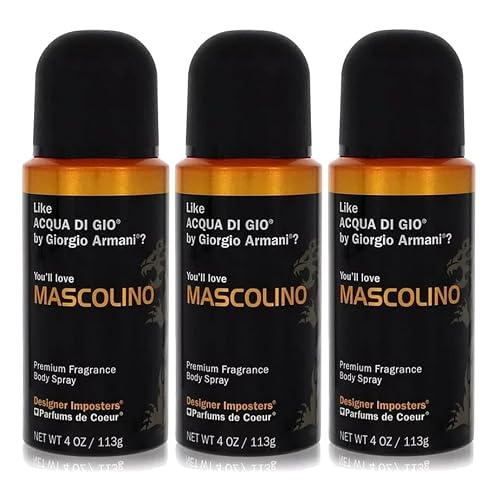 Parfums De Coeur Bod Man Mascolino Fragrance Body Spray for Men 4 oz (3) Beauty & Personal Care Parfums De Coeur