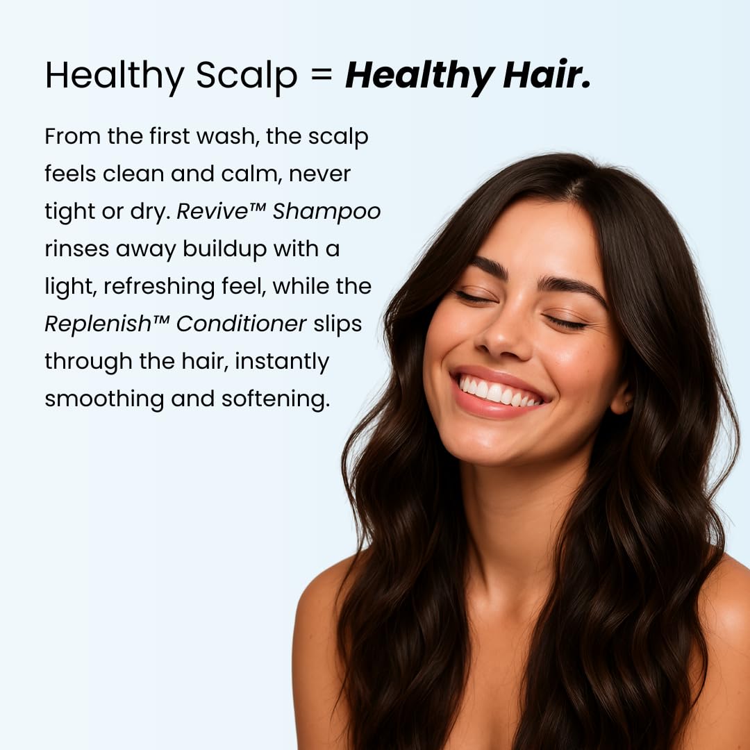 Growplex Revive Shampoo & Replenish Conditioner Bundle, Biotin Scalp Care System for Men & Women, Supports Fuller Thicker-Looking Hair Daily Beauty & Personal Care GROWPLEX