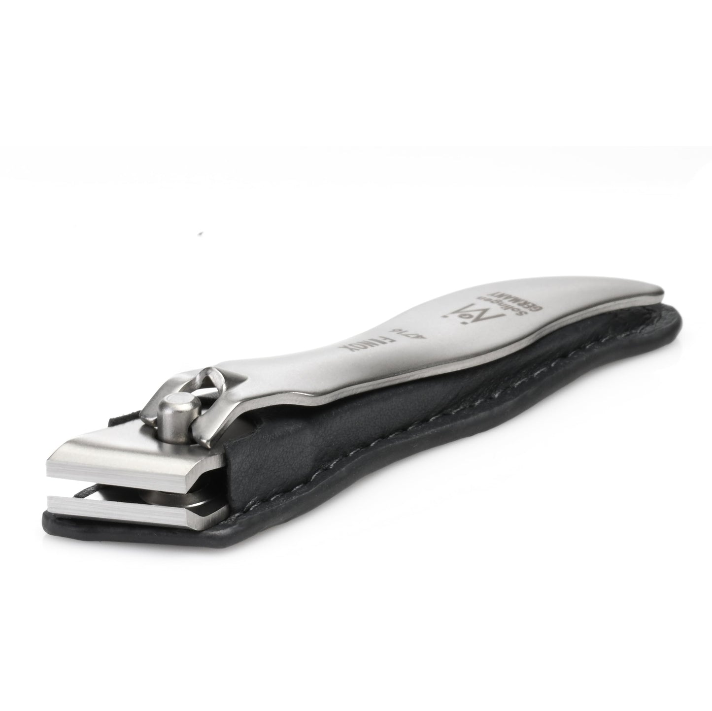 GERmanikure Economy Nail Clipper in Leather Case, Ethically Made in Solingen Germany, Angled Edge for Fingernails & Ingrown Toenails Black Large Beauty & Personal Care GERmanikure