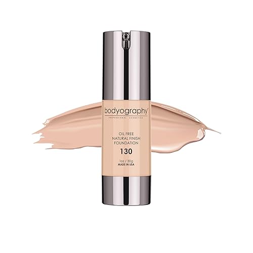 BODYOGRAPHY - NATURAL FINISH Foundation (Light #130): Oil-Free Anti-Aging Salon Natural Finish w/ Vitamin E, C, Antioxidants | Vegan, Gluten-Free Beauty & Personal Care Bodyography