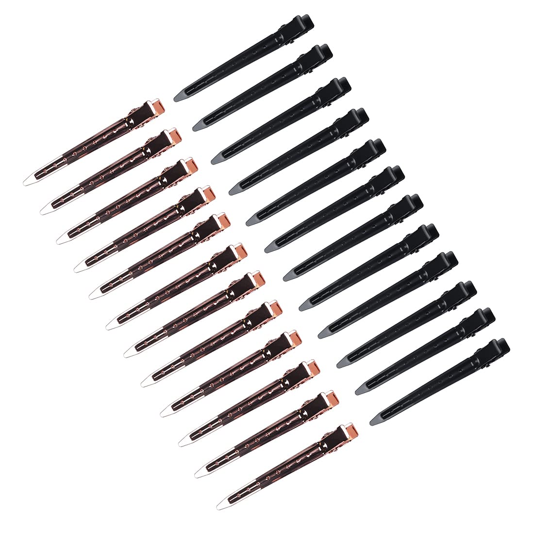 minihope 24 Packs Duck Bill Clips, 3.54 Inches/9cm Rustproof Metal Alligator Curl Clips for Hair Styling,makeup.,Hair Coloring, 12 Black,12 Rose gold. Beauty & Personal Care minihope