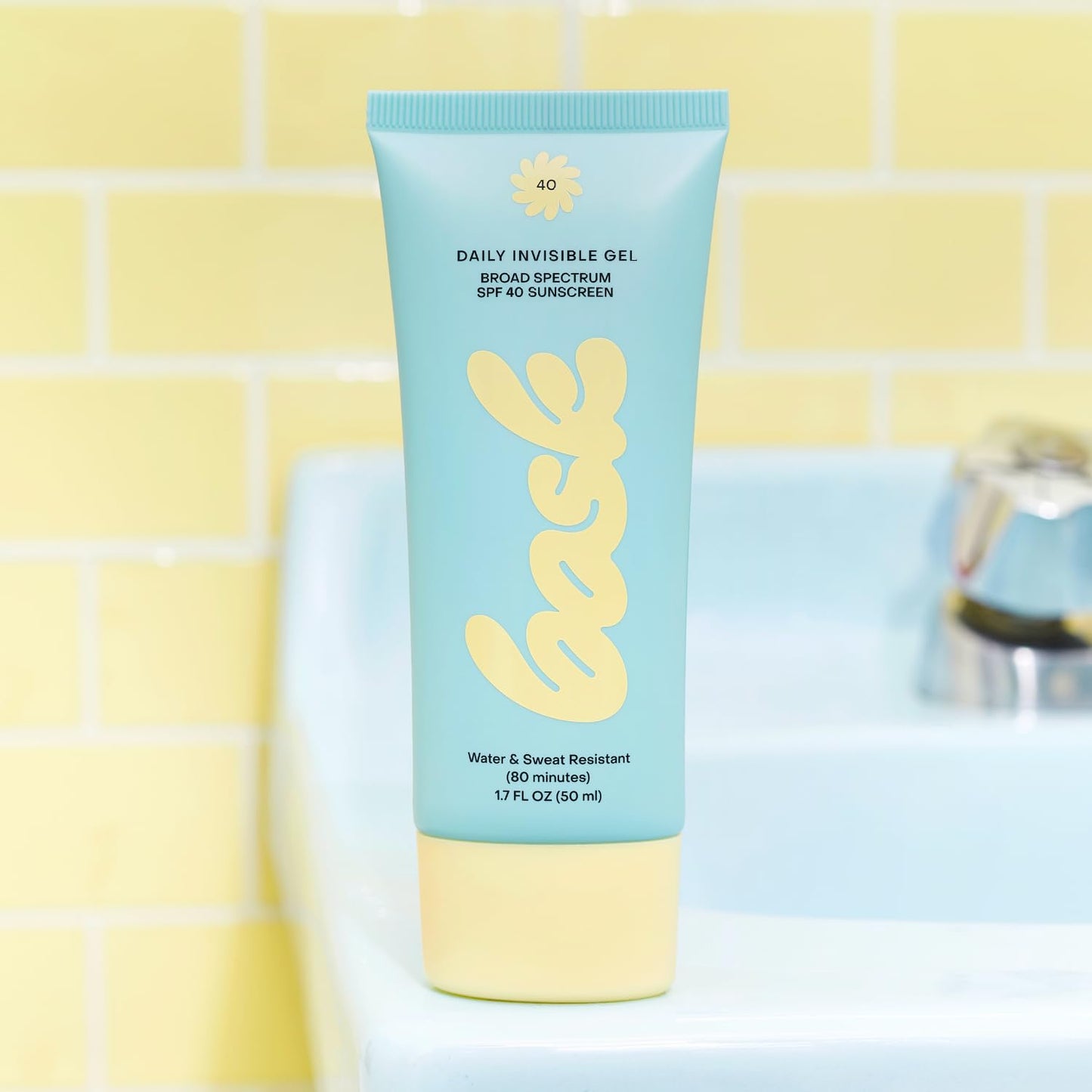 Bask SPF 40 Daily Invisible Gel Face Sunscreen - Broad Spectrum Protection, Fragrance Free, Makeup Primer, Hydrating, Clear, Lightweight & Non-Greasy Beauty & Personal Care Bask