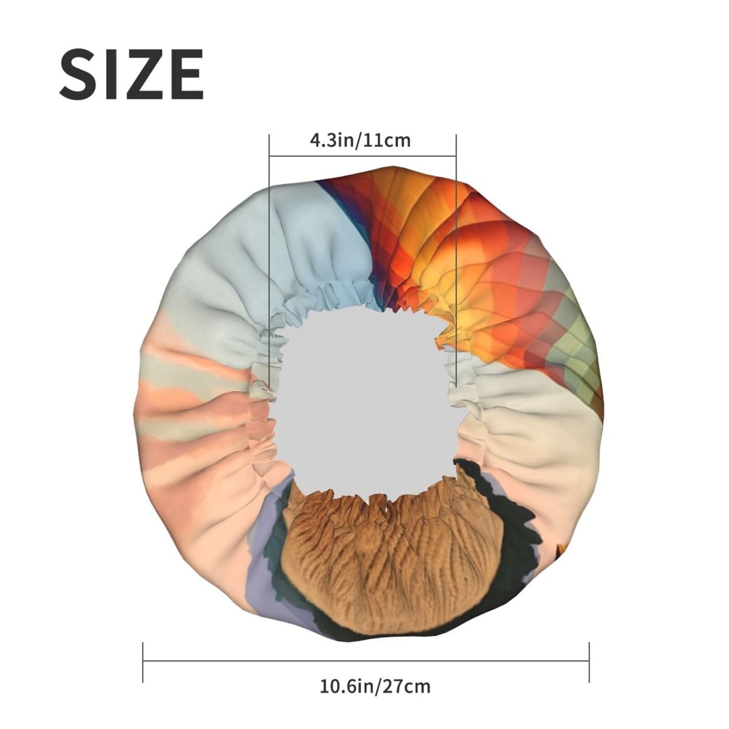 Hot Air Balloon Shower Cap for Women Men Large Reusable Shower Bonnet Double-Layer Waterproof Bath Caps Elastic Band Hair Hat for All Hairstyles Beauty and Personal Care BWLHJKE