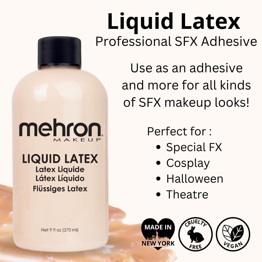 Mehron Makeup Liquid Latex (9 oz) (Light Flesh) Beauty & Personal Care Mehron