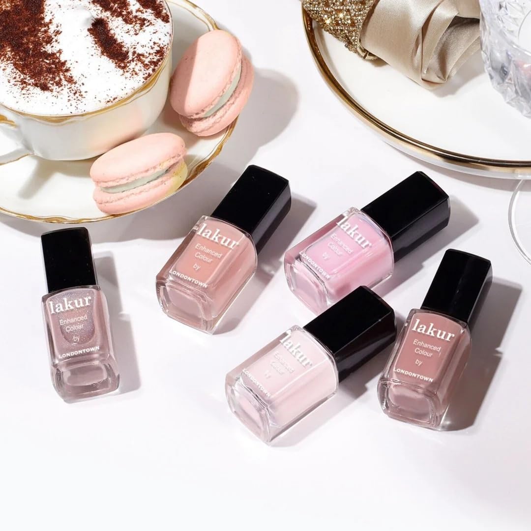 LONDONTOWN lakur Nail Polish, Nude & Brown Shades, Rose Latte