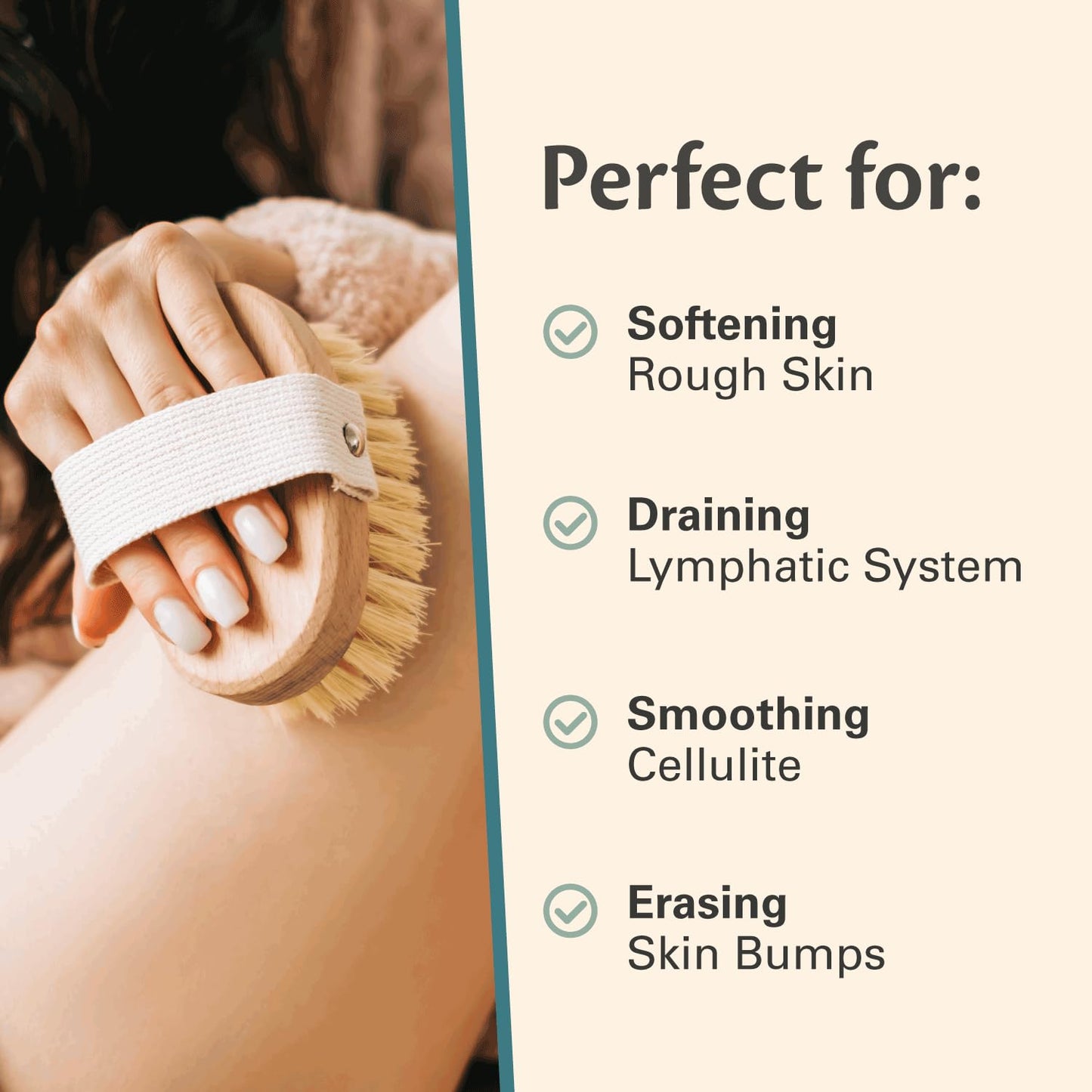 Firm Dry Brush & Shower Brush for Body - Handheld Back Scrubber Body Brush Exfoliator & Dead Skin Remover for Body Firm & Tighten Skin Improve Beauty & Personal Care M3 Naturals