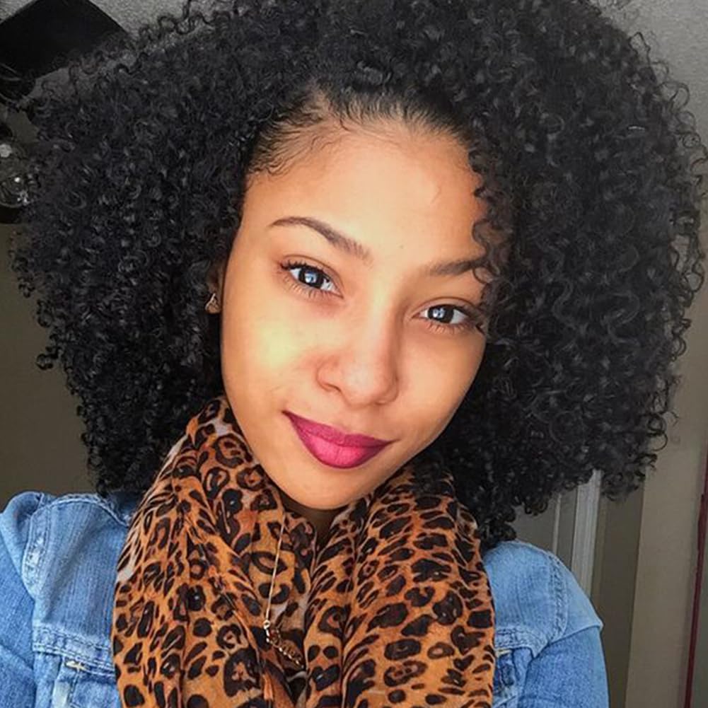 ZigZag Hair Afro Kinky Curly Clip In Human Hair Extensions Brazilian Virgin African American 4B 4C Natural Clip Ins For Black Women (10inch, 3B 3C) Beauty & Personal Care zigzag hair
