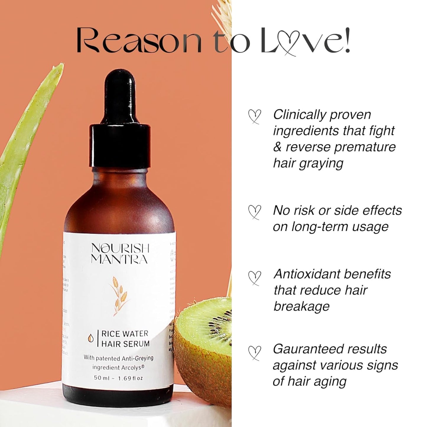 OTAA Rice Water Serum with Rice Water, Arcolys & Fenugreek Extract - Effective Results Against Grey Hair & Hair Aging Signs - For Men & Women-All Hair Beauty & Personal Care OTAA