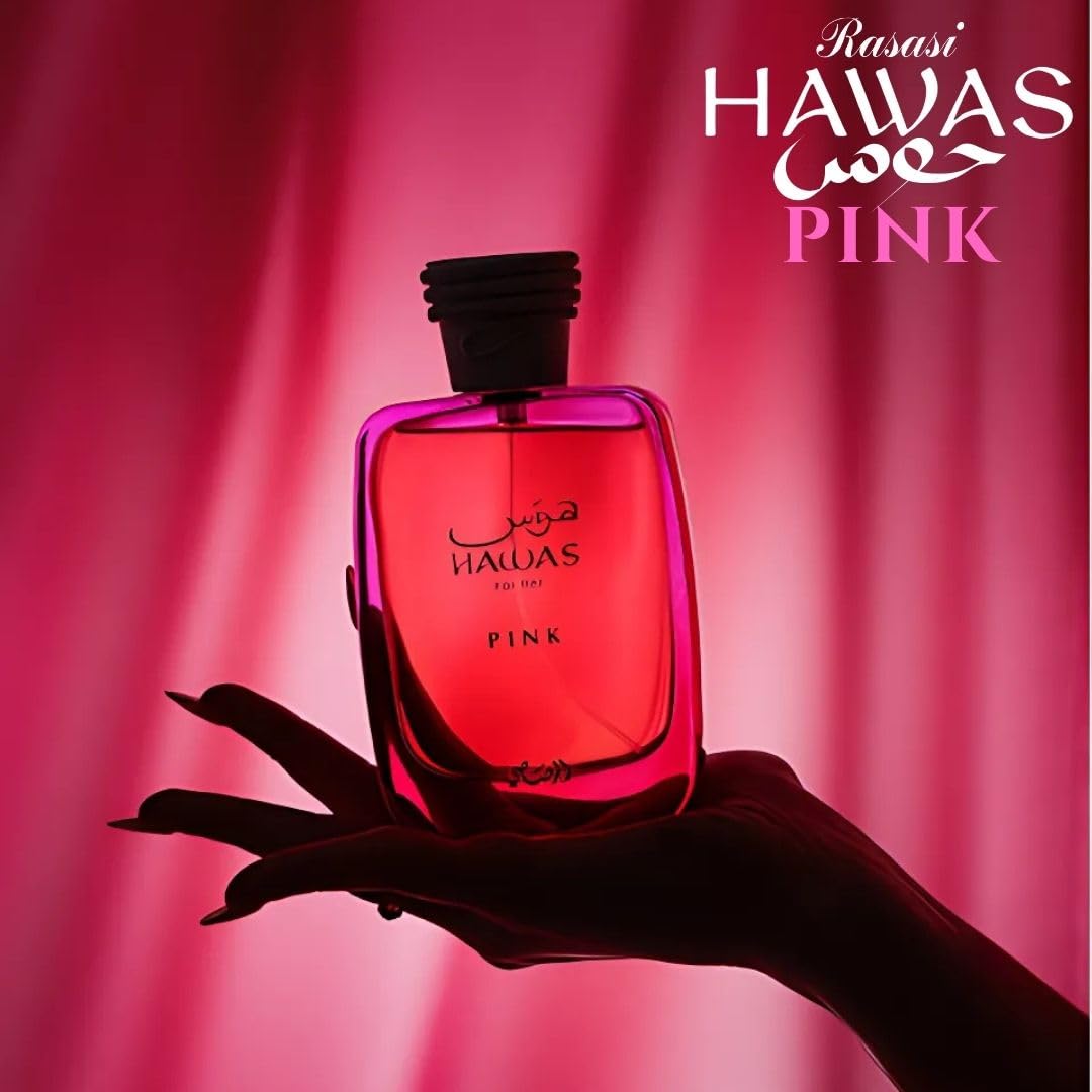 RASASI Hawas Pink For Her Eau de Parfum Spray 100ml (3.4 oz) - Floral Fruity Perfume for Women with Neroli, Vanilla, Cotton Candy & Marshmallow | Beauty & Personal Care RASASI