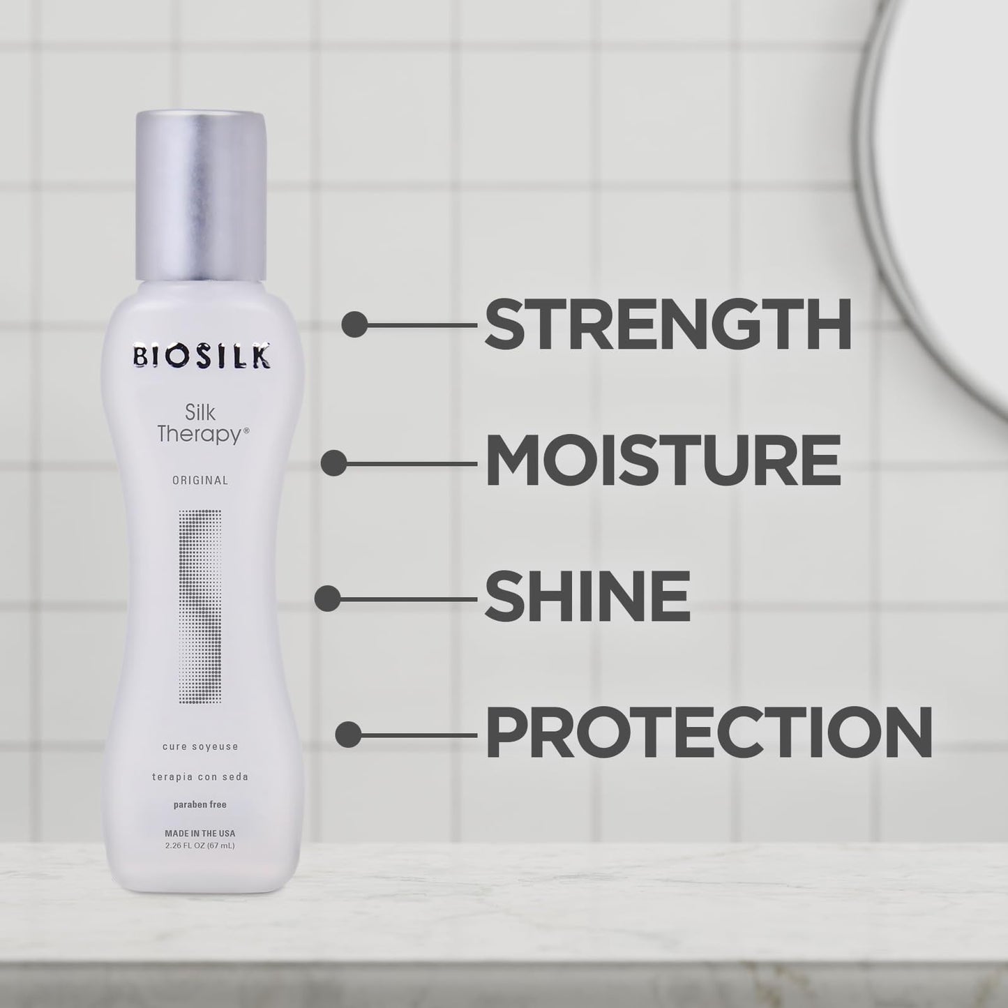 BioSilk Silk Therapy Original, Reconstructing Leave-In Hair Treatment, Adds Shine, Smooths & Prevents Split Ends, Sulfate-Free, Paraben-Free Beauty & Personal Care BioSilk