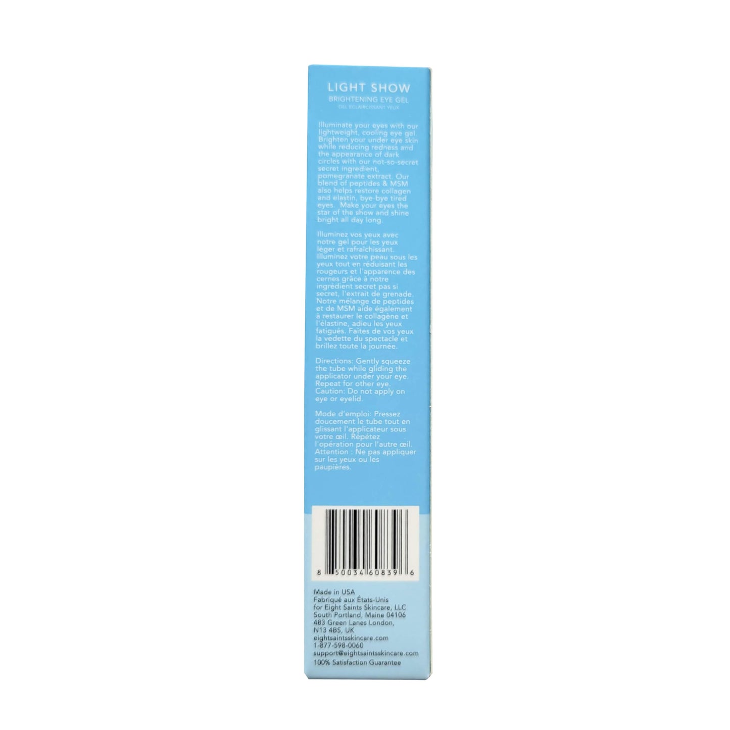 Eight Saints Light Show Brightening Eye Gel, Natural and Organic Anti Aging Cooling Eye Gel to Reduce Puffiness, Wrinkles and Calms Under Eye Skin Beauty & Personal Care Eight Saints