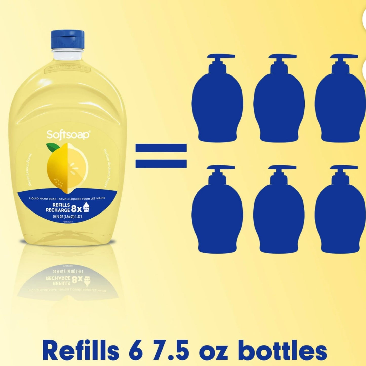 Softsoap Limited Edition Seasonal Scents | Extra Large Refill Bottles, 100 FL Oz Total, 2-50 Fl Oz Bottles for Refilling Liquid Hand Wash (Lemon) Beauty & Personal Care Softsoap