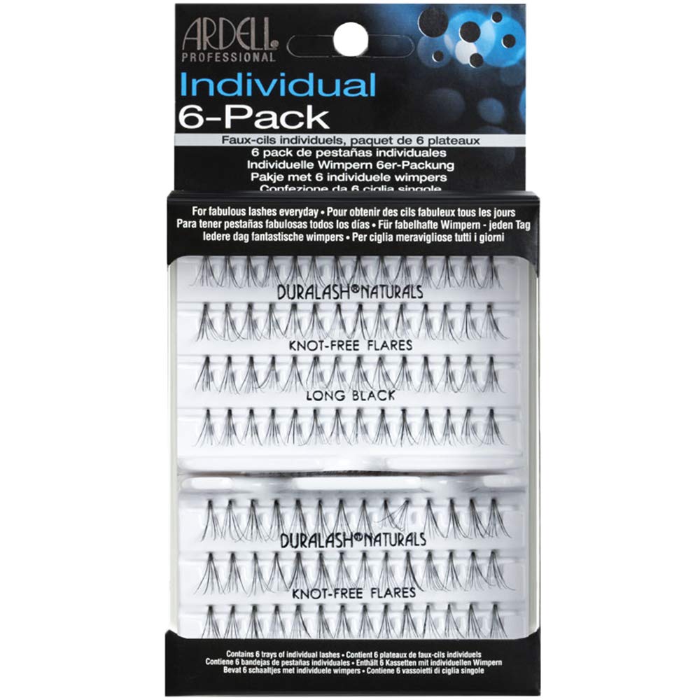 Ardell Individual Lashes - Long Black, Knot-Free Natural Lash Clusters Wispy Eyelash Clusters, Lightweight Cluster Eyelash Extensions, 6 Pack Beauty & Personal Care Ardell