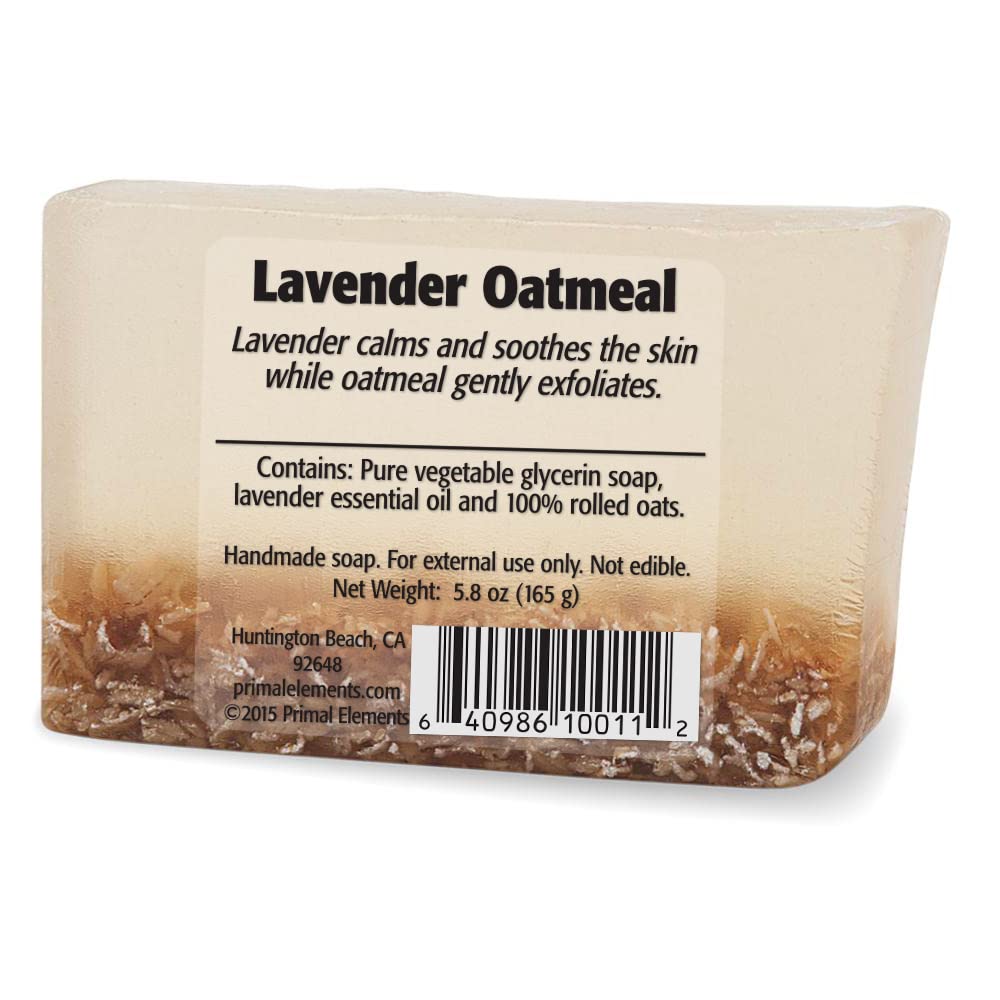Primal Elements Glycerin Bar Soap | Helps All Skin Types, Sensitive, Oily & Dry Skin | NO PARABENS, VEGAN, GLUTEN FREE, 100% VEGETABLE BASE Beauty & Personal Care Primal Elements